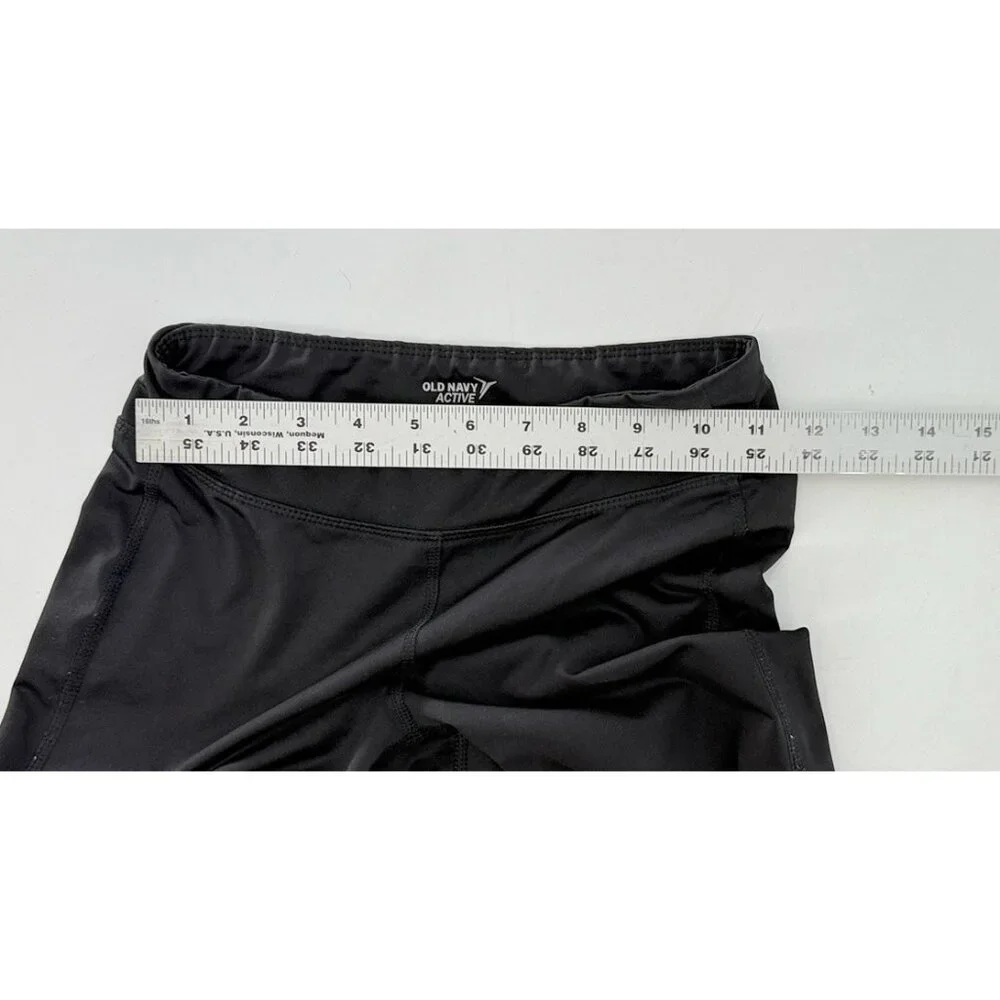 Old Navy Girl’s Black Active Leggings Size L (10-12) Stretch Pull On, See Photos